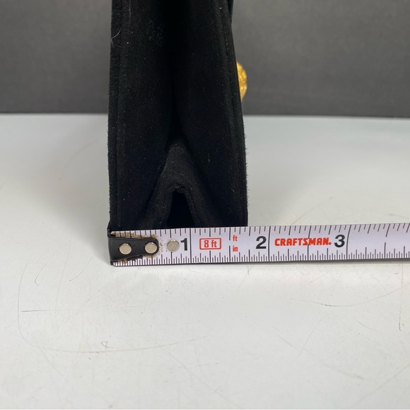 Vintage 1960's Coblentz Original Black Suede Purse Bag 9x 5.5 x2 Artichoke Clasp - Picture 8 of 14